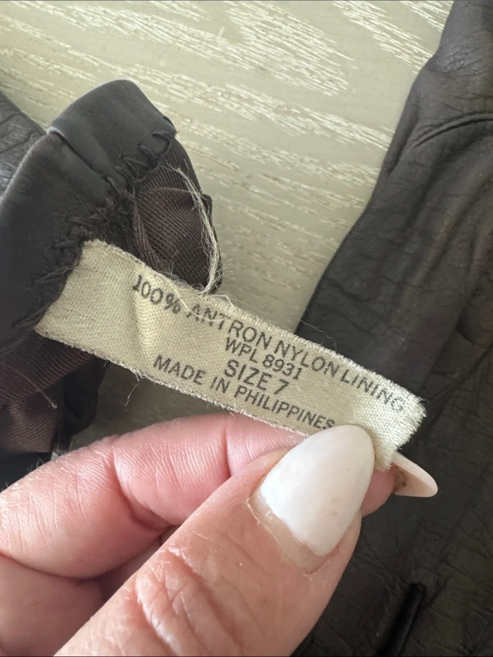 100% ANTRON NYLON LINING BROWN GLOVES  Size 7